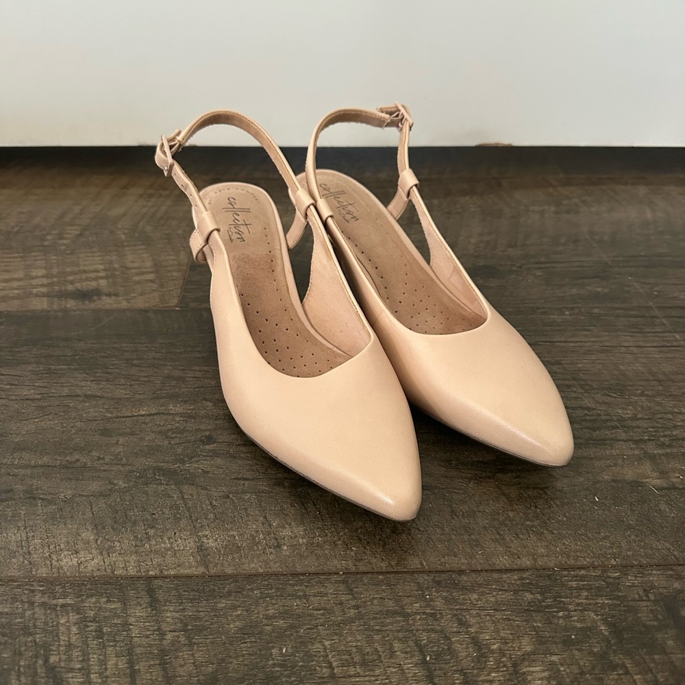 Collection by Clarks Beige Slingback Heels